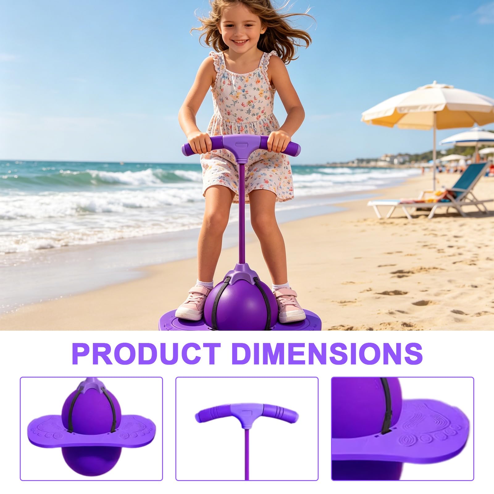 Balance Jumping Ball, Stick Pump Bounce Ball Jump Toy Jumper Ball With Handle Exercise Balance Fähigkeit High Board Strong Grip Deck Sticks Outdoor Fun