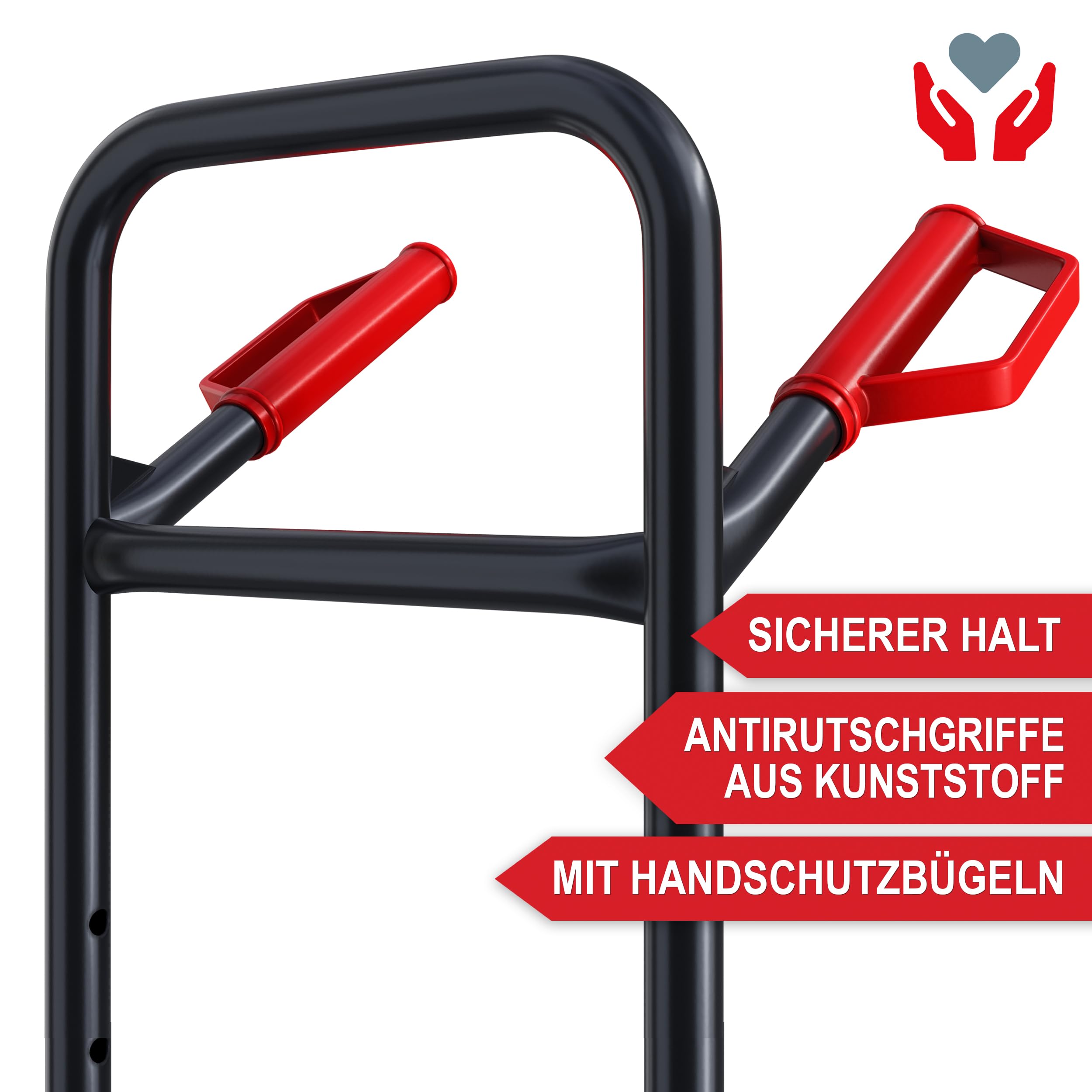 ONBEST Treppensackkarre klappbar 150 kg 3-Fach Reifen | Sackkarre und Treppensteiger mit Stahlrahmen, XL-Schaufel, Hartgummi-Reifen und Handgriffen