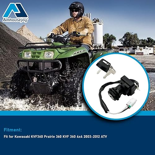Miniatura 6 de Amhousejoy Ignition Key Switch Fit for Kawasaki KVF360 Prairie 360 KVF 360 4x4 2003 2004 2005 2006 2007 2008 2009 2010 2011 2012 ATV