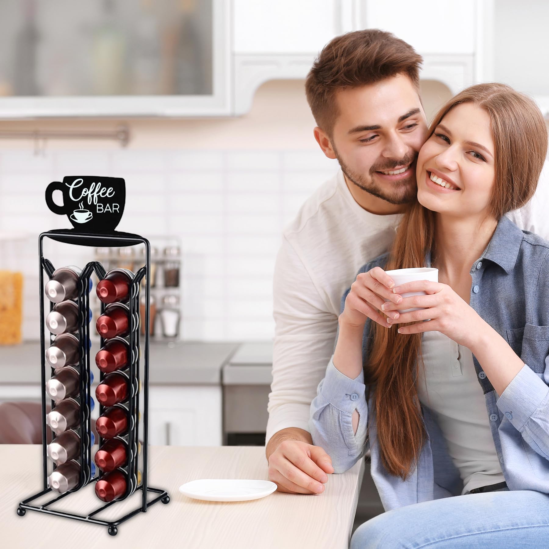 Soporte para 28 cápsulas de café para cápsulas Nespresso, soporte para cápsulas de café compatible con soporte de cápsulas Nespresso, soporte para cápsulas, almacenamiento de cápsulas fith