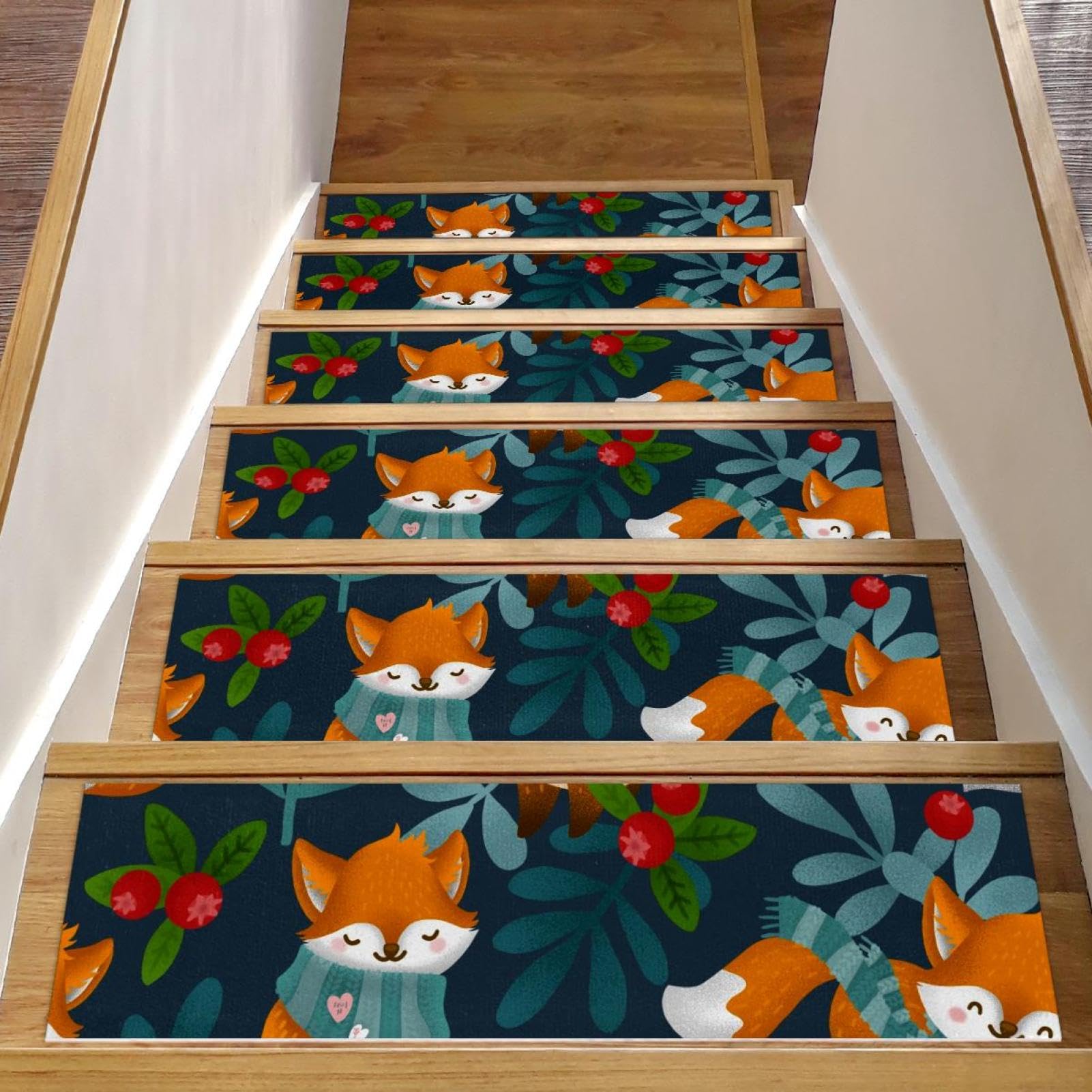 Peldaños de madera antideslizantes para evitar caídas de niños y mascotas en escaleras