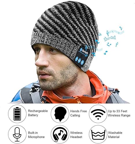 E-More Cuffia Bluetooth Cuffia Bluetooth Hat Senza Fili Donna Uomo Cappelli Invernali con Cuffia Cuffia Mic Speaker per Running Sci Pattinaggio Escursionismo E-More Cuffia Bluetooth Cuffia Bluetooth Hat Senza Fili Donna Uomo Cappelli Invernali con Cuffia Cuffia Mic Speaker per Running Sci Pattinaggio Escursionismo