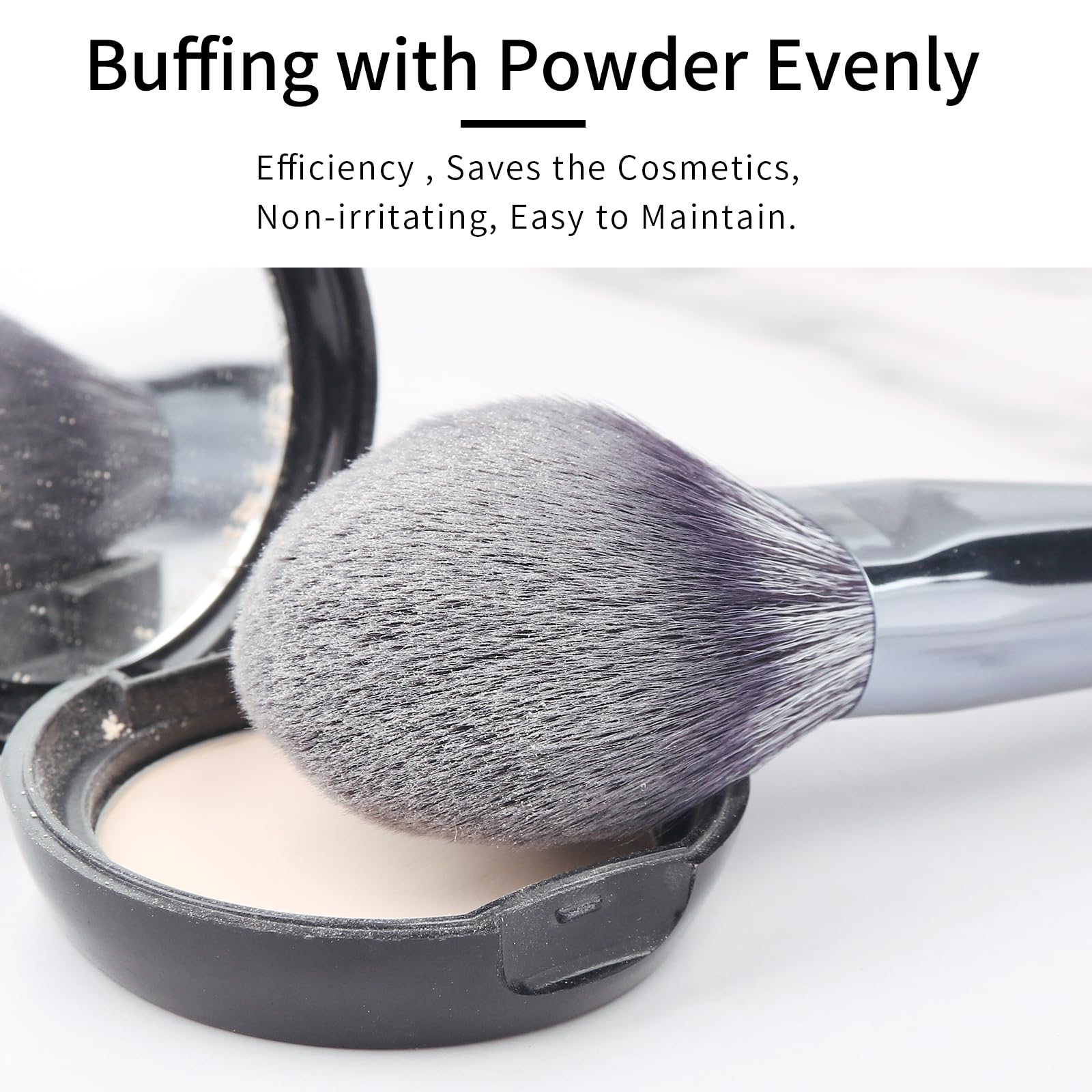 ENZO KEN Natural Purple Badger Hair Makeup Brushes Set Professional, Walnut Makeup Brush Set including Case - Image 4