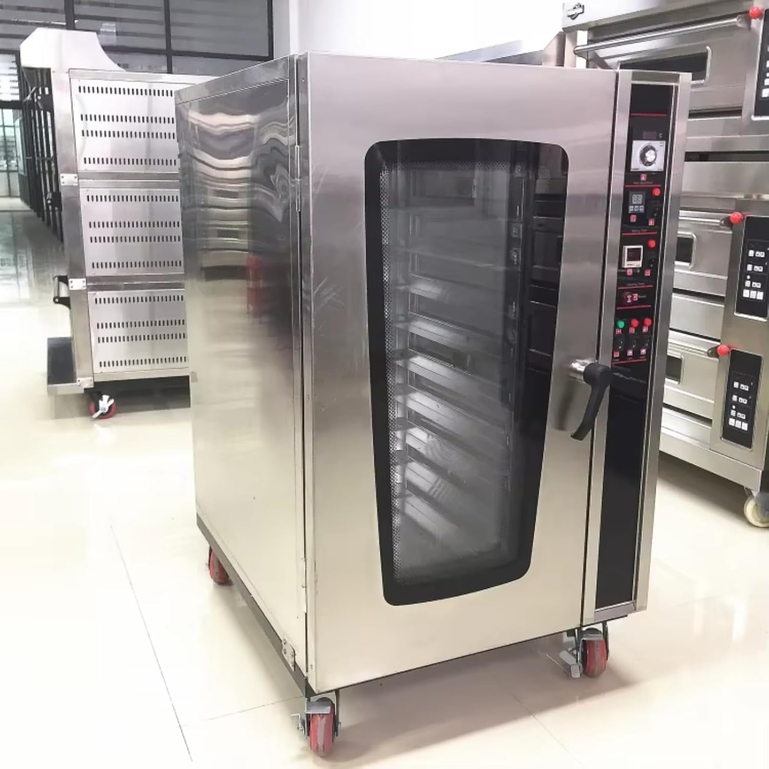 Gas Convection Oven, Stainless Steel Convection Oven, Kitchen Baking Equipment With Stable Heat Circulation and Large Interior Baking Chamber for Restaurants, Bakeries and Food Preparation Kitchens