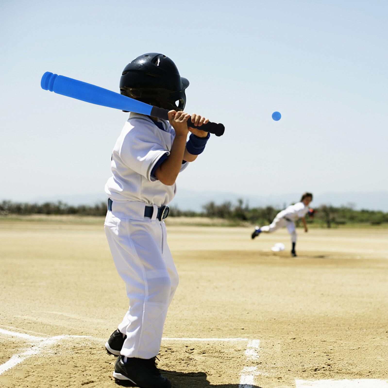 Veemoon Batte de Baseball en Mousse Bleue 54 Cm pour Garçon et Filles 3-5 Ans de Baseball Sûr et Léger pour Jeu Extérieur et Apprentissage Couleur Aléatoire