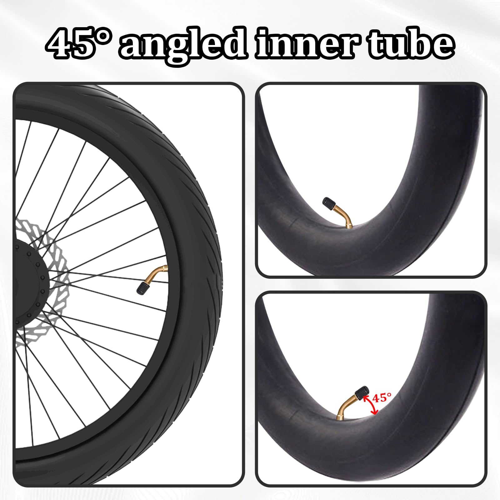 2pcs Cámaras de Aire Reforzada 12 Pulgadas, 12 1/2 x2 1/4 Cámaras Rueda con Válvula de 45°con 2 Palo de Neumático, Cámara de Aire 12 Pulgadas para Niños, Plegables, Karts a Pedales, Cochecitos