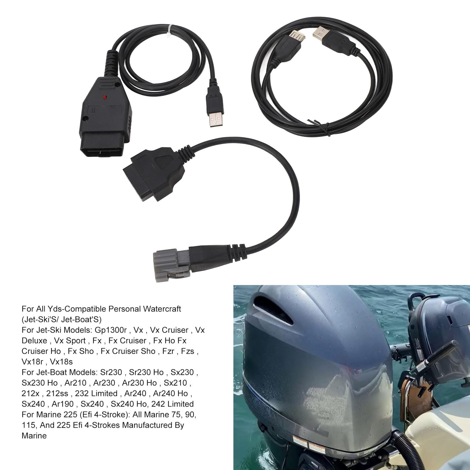 Diagnostyczny kabel testowy kabel adapter diagnostyczny do wszystkich modeli zaburtowych Hpdi kompatybilny odczyt silnika rekordy diagnostyczne Marine 225 Efi 4-suwowy