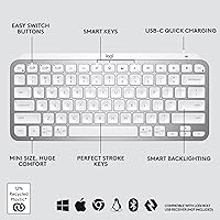 Vista 7 de Logitech MX Keys Mini teclado + mouse inalámbrico MX Anywhere 3S - Escritura fluida, teclas retroiluminadas, desplazamiento rápido, USB-C