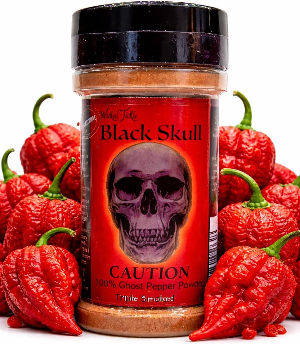 Wicked Tickle Black Skull Smoked Ghost Pepper Powder, 2 oz