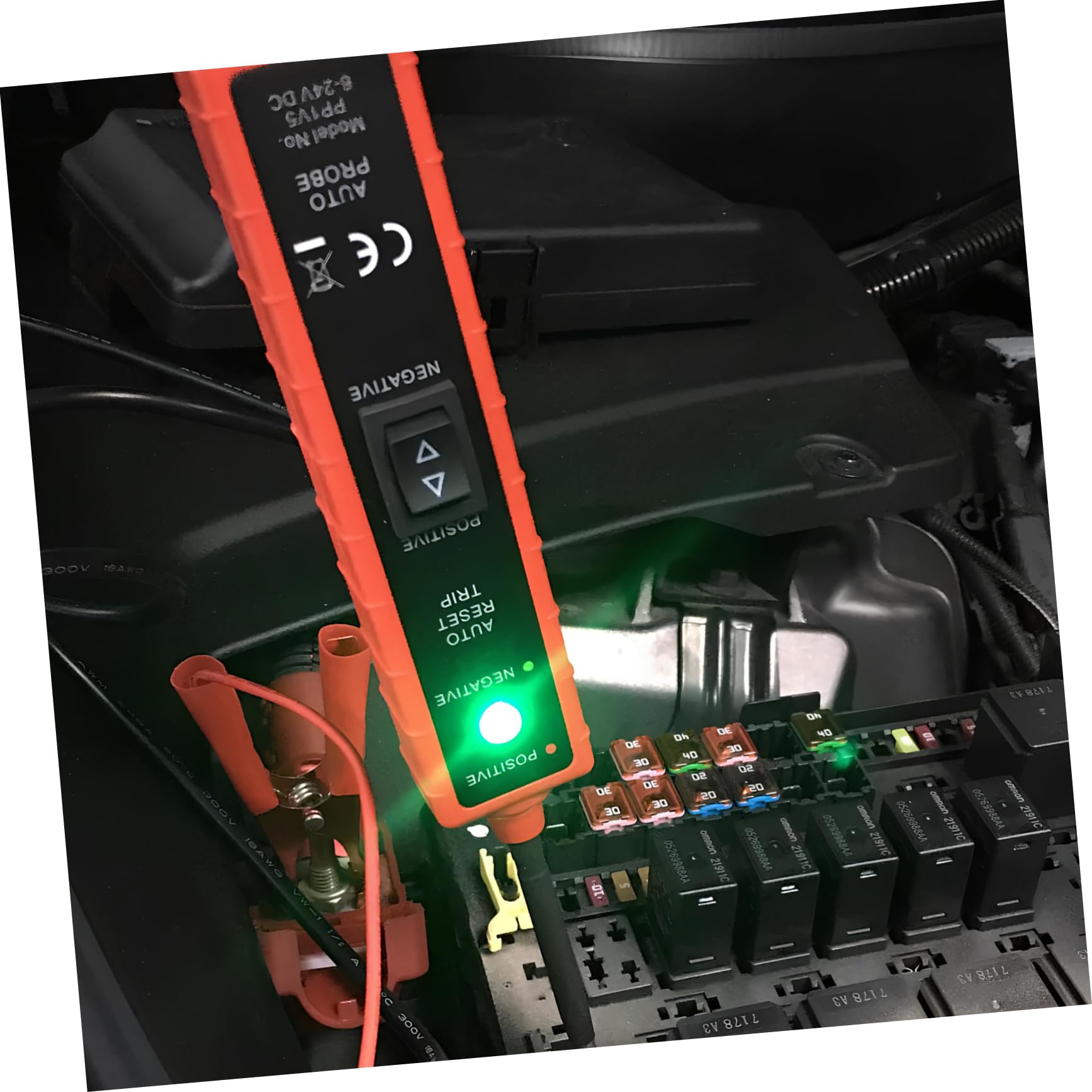 TOPBATHY Probador de Circuitos Automotrices Dc 6-24v, Identifica Cortocircuitos y Circuitos Abiertos, para Coche y Camión, Sonda Metálica