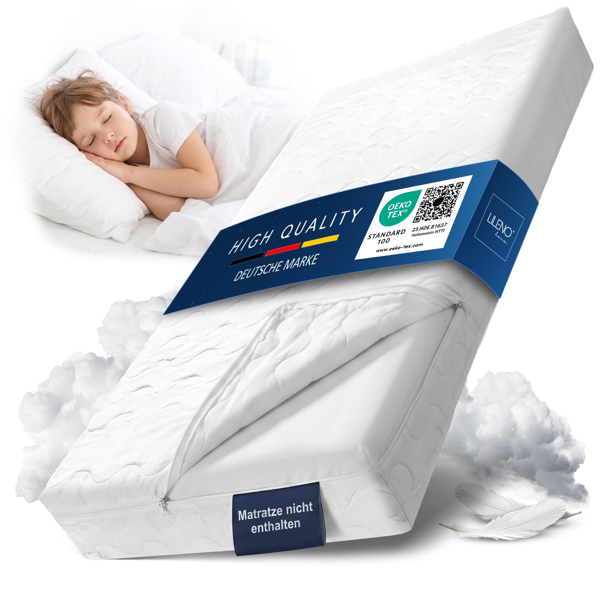 LILENO HOME Kinderbett Matratzenbezug 70x140 cm mit Reißverschluss