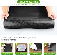 Vista 6 de WochiTV Forro para estantes de gabinetes, cajón 11.8 pulgadas x 4.9 pies, protectores impermeables de plástico EVA no adhesivo para cocina, Negro