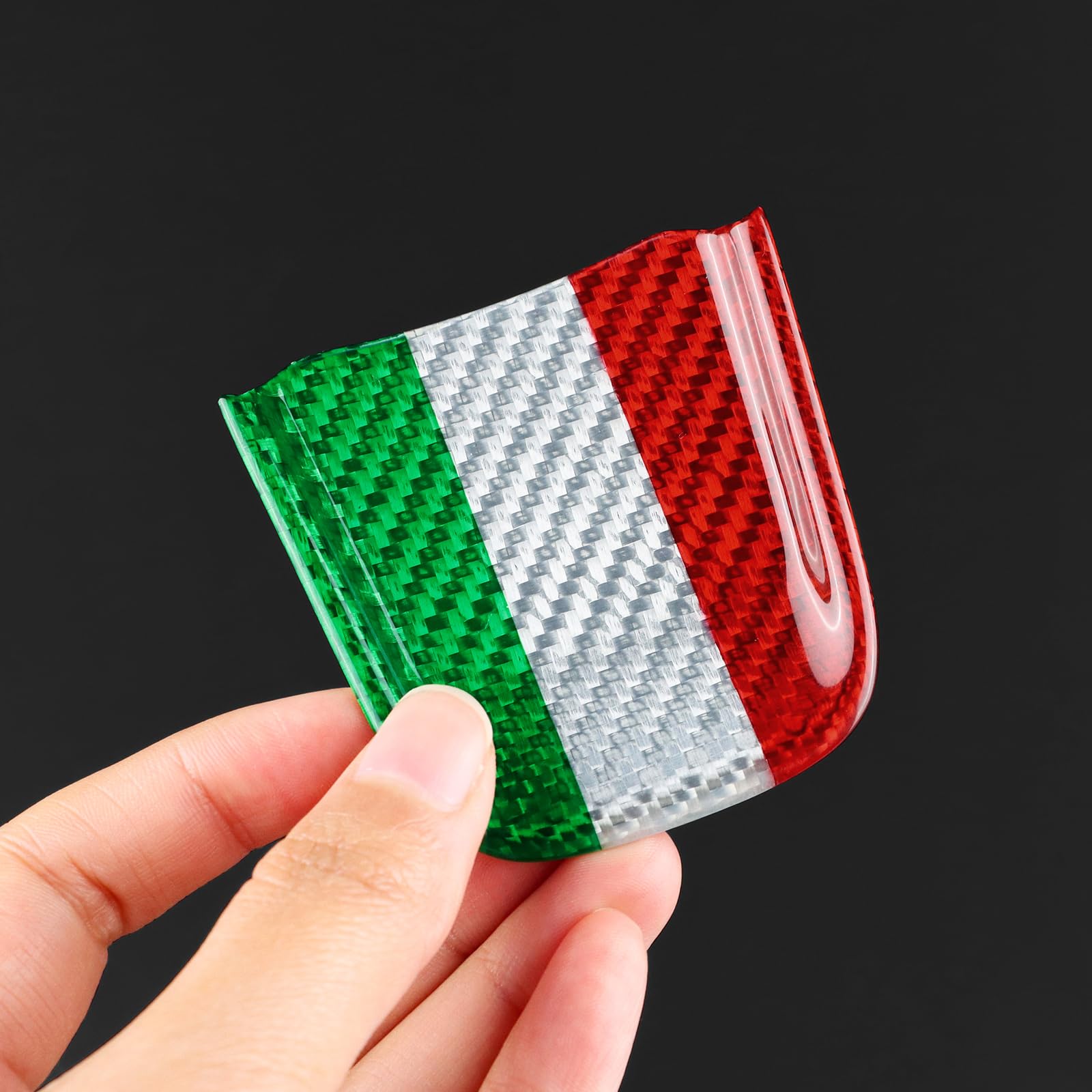 KUNGKIC Accesorios para FIAT 500 Abarth 595 2020 2021 2022 2023 2024 Real Fibra de Carbono Duro Coche Volante Cubierta de Barbilla Panel del Volante Adhesivo Interior Accesorios, Regalo, Color