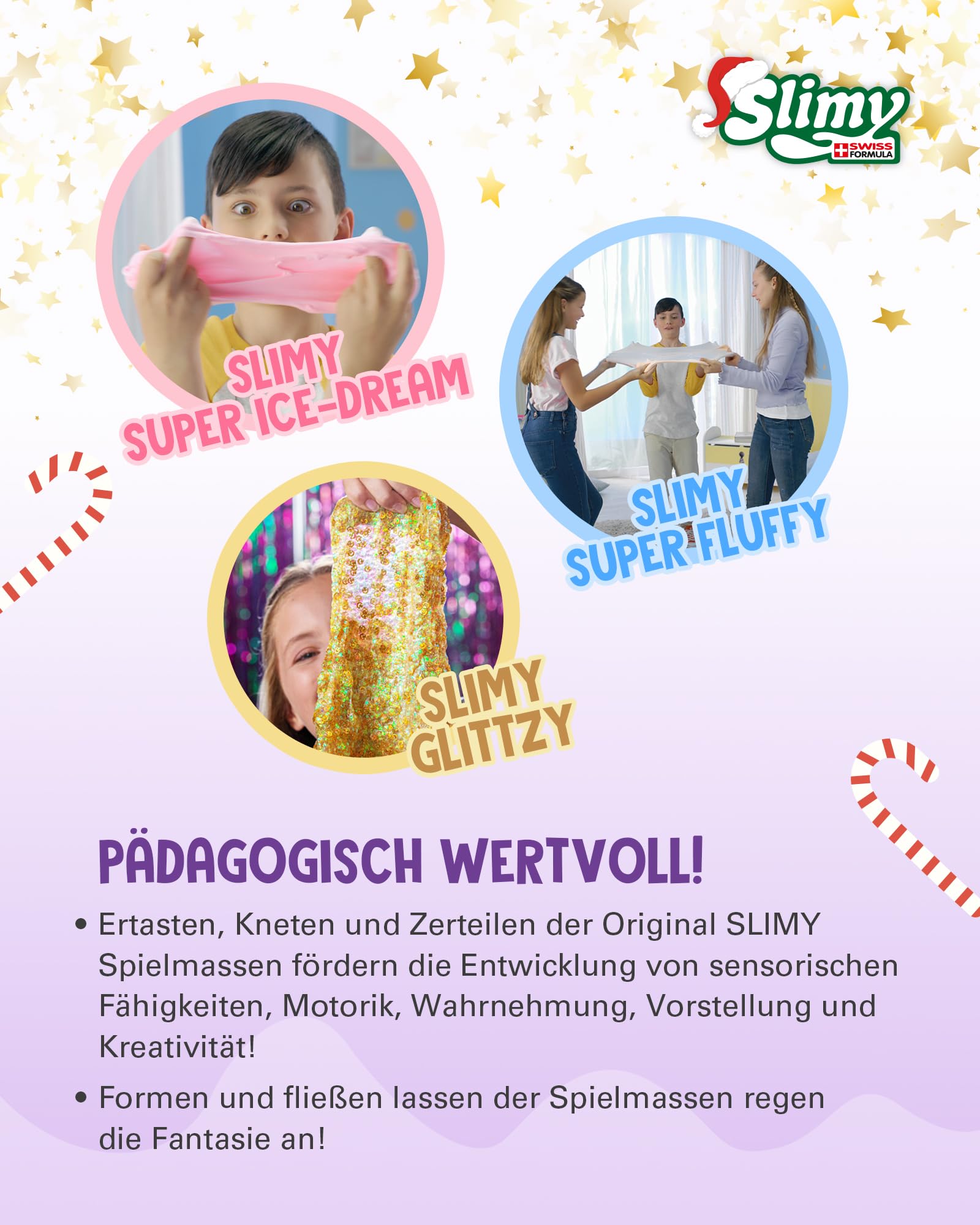SLIMY Adventskalender Limited Edition mit 24 verschiedenen Spielmassen - Original Slime Geschenk-Set, weihnachtlicher Spielspaß für Kinder mit Schleim (ab 3 Jahren)