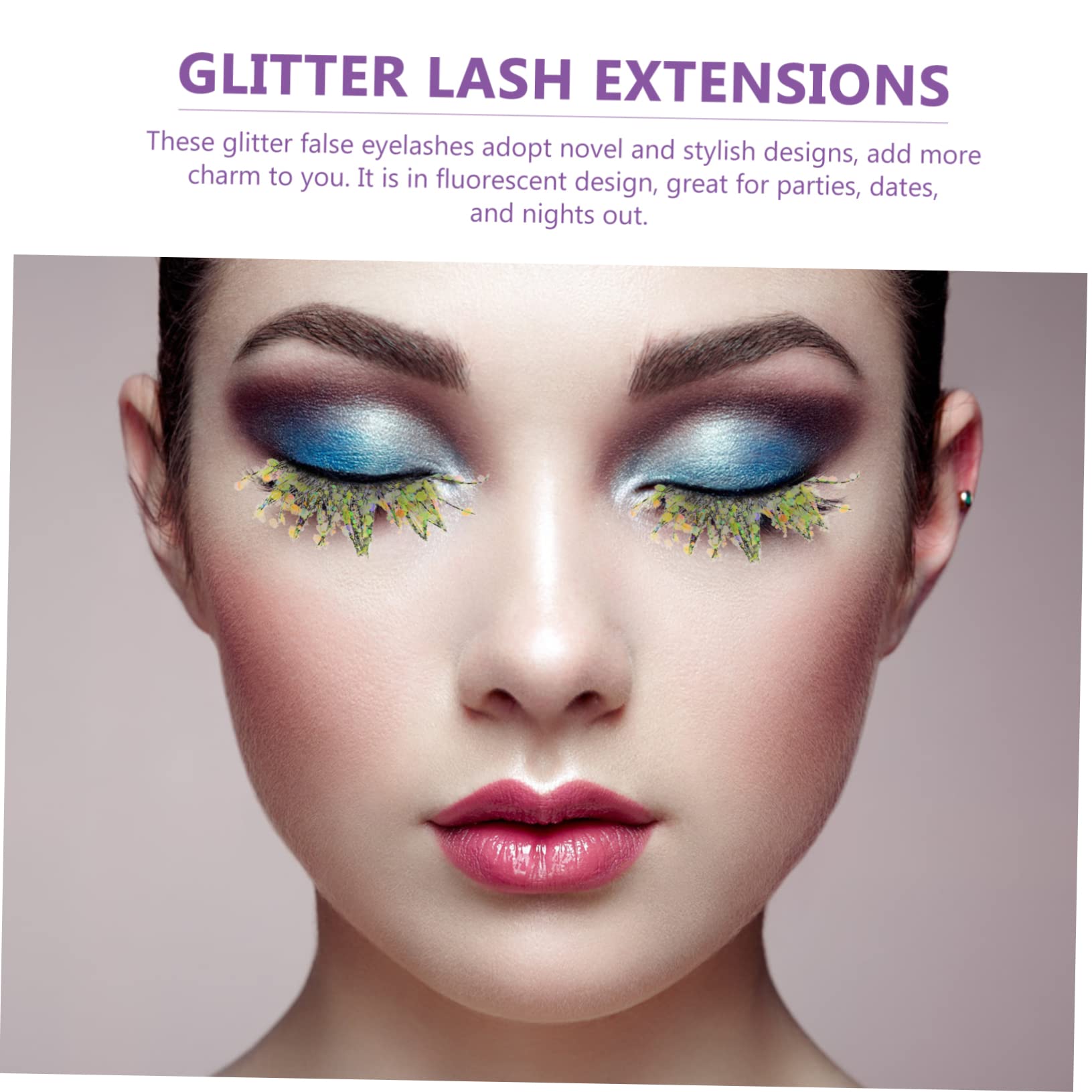 Housoutil 10paare Pärchen Fluoreszierende Fake Wimpern Mit Farbige Wimpern Für Halloween Cosplay Und Besondere Anlässe Wiederverwendbar Leicht Und Flexibel