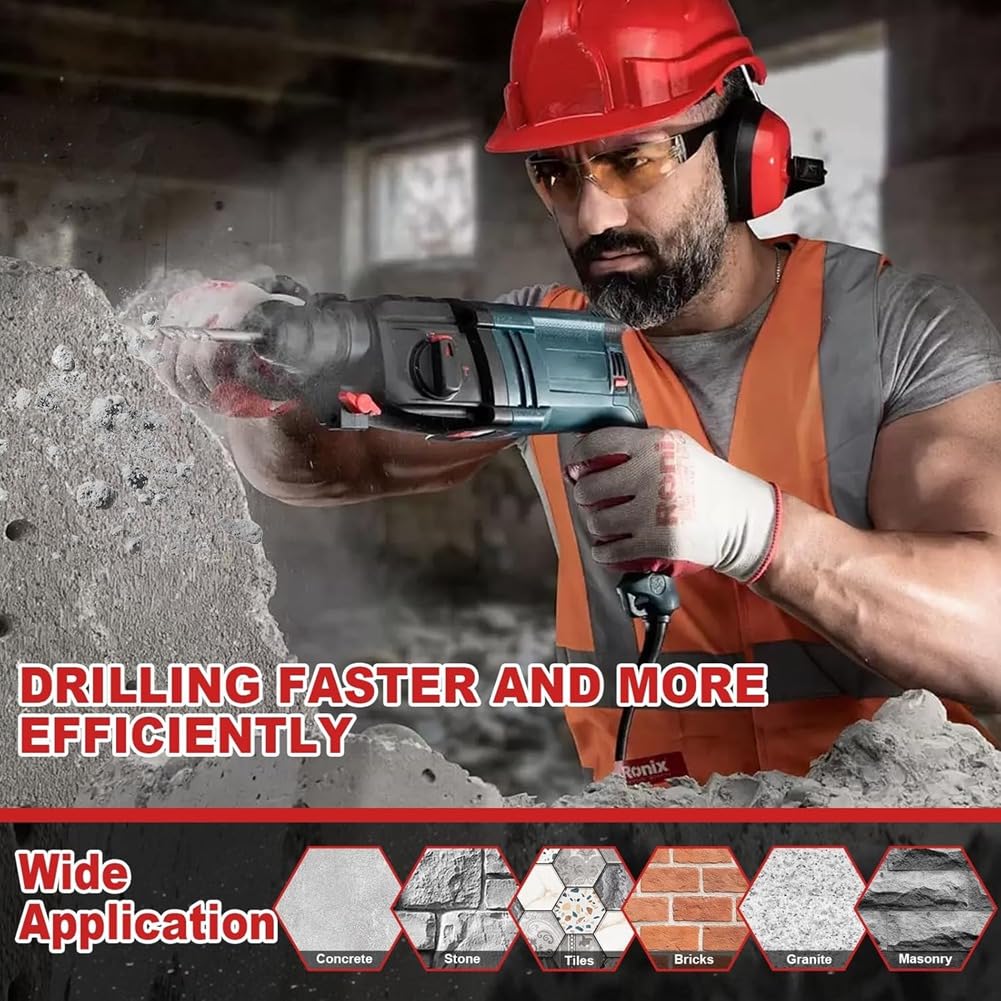 Juego de 13 Brocas y Cinceles para Martillo Perforador SDS Plus, Brocas con Punta de Carburo para Martillo Perforador y Brocas para Hormigón.