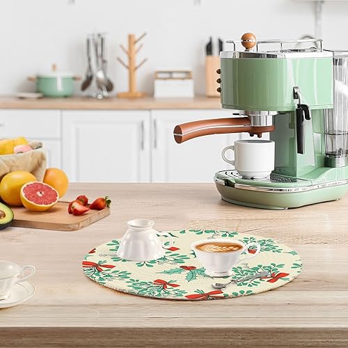 Miniatura 6 de Winter Christmas Branches of Mistletoe Heat Resistant Pad Extra Large Trivet for Hot Pots and Pans Heat Resistant Mat for Microwave Stove Kitchen