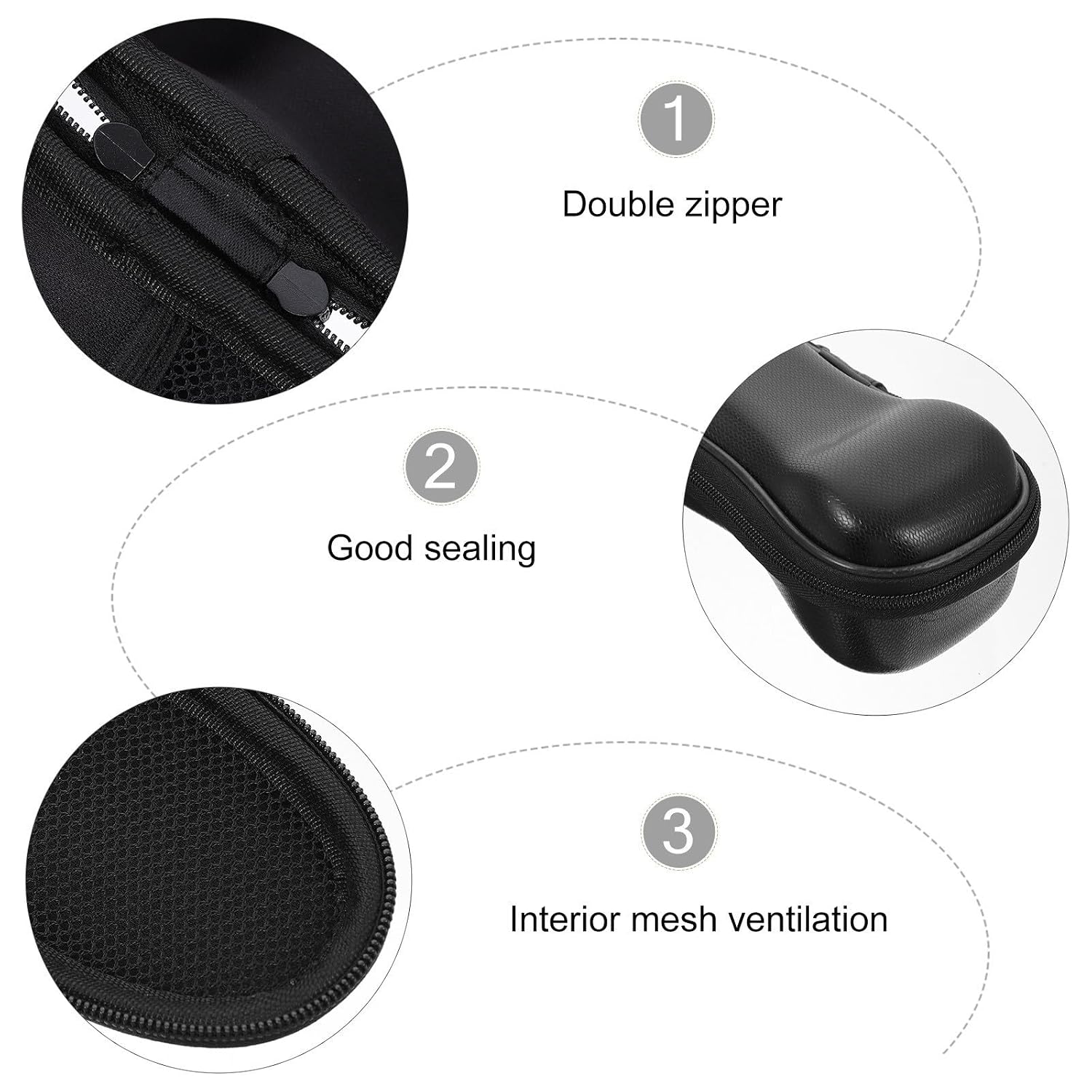Electric Shaver Razor Case, PU Leather Zipper Bag