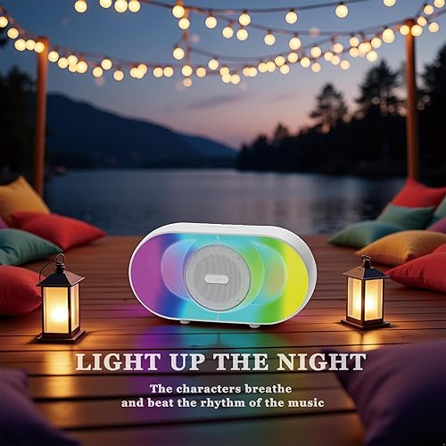 Miniatura 3 de Altavoz Bluetooth con luz, inalámbrico portátil, potente sonido cristalino, tarjeta TF y entrada USB, Bt 5.4, emparejamiento TWS, radio FM, para