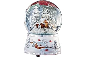 Collections Etc Hand Painted Musical Log Cabin in The Woods Snow Globe...