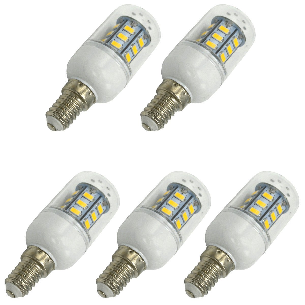 Aoxdi E14 LED Light Bulb 4W, 24 SMD 5730 LED Lamp Non-Dimmable, Warm White, AC220-240V, 5-Pack โ image 1