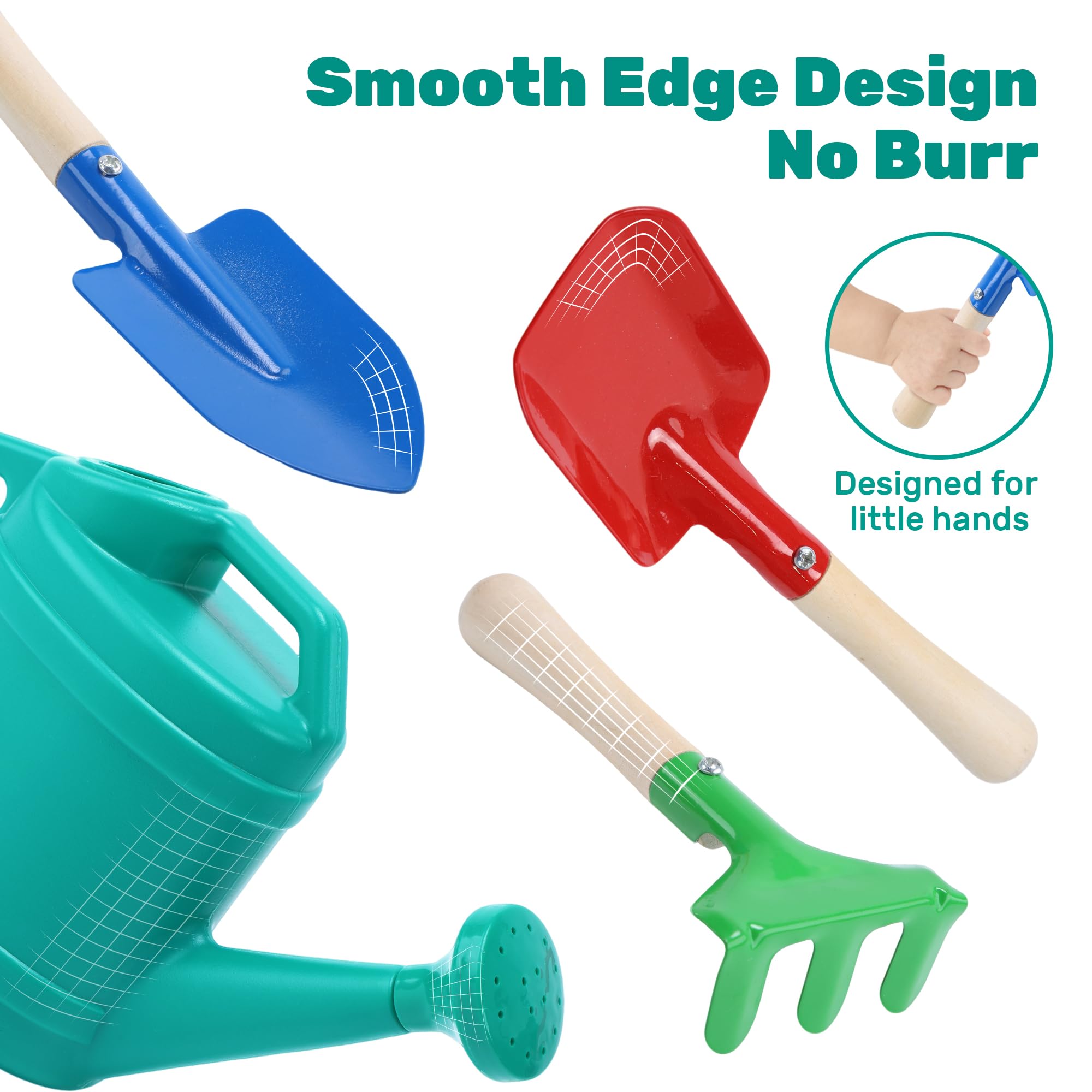 Cute Stone Ensemble de Jardinage Enfants, Kit de Culture de Plantes avec brouette, 3 Outils de Jardin en métal, Serre Enfants avec système d'irrigation amélioré, Jouets d'intérieur et d'extérieur
