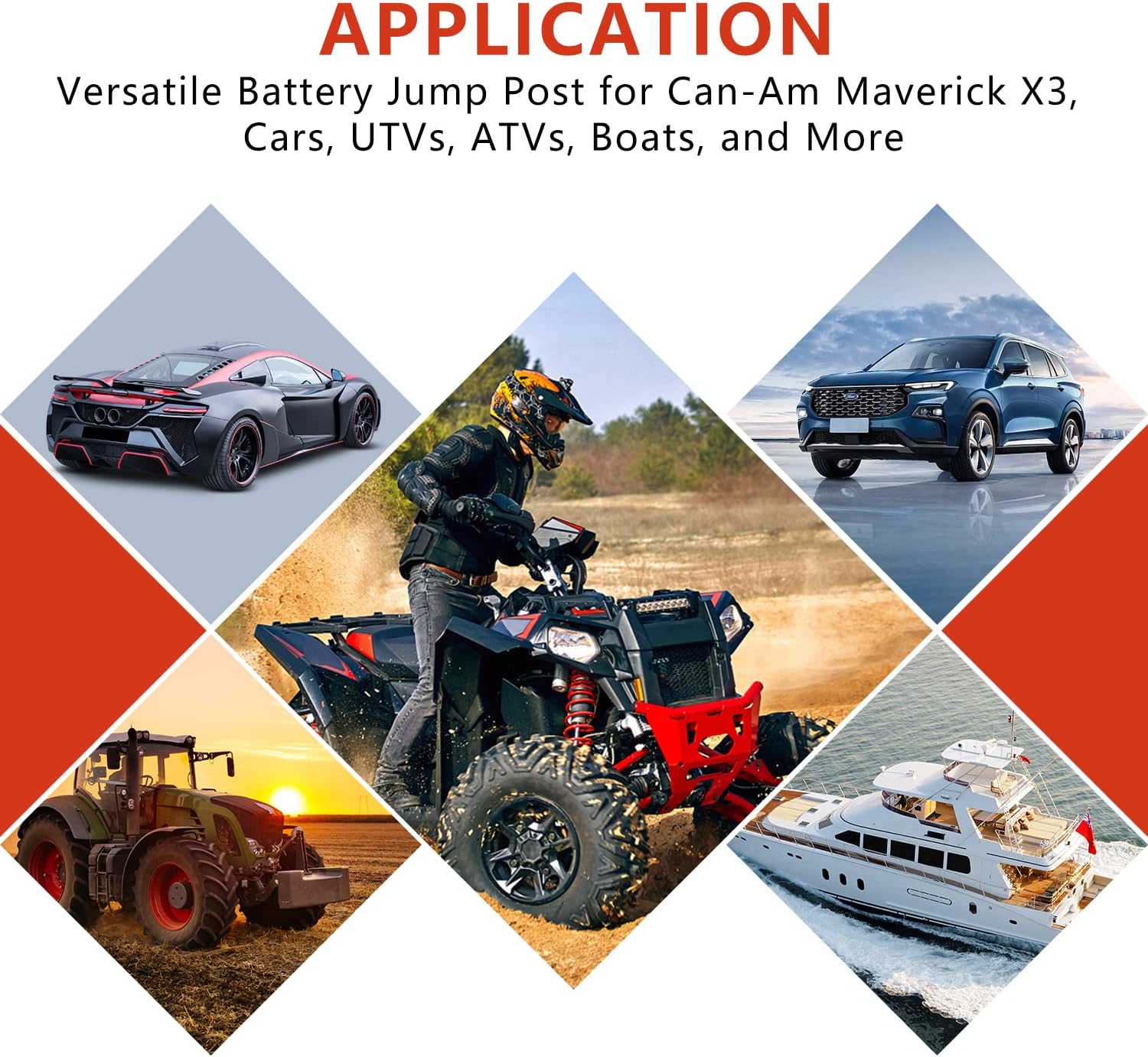 Knoweasy Heavy-Duty Battery Relocation Kit with Remote Terminal Posts, Bracket and Cables for Cars, Can-Am X3, UTV and ATV - Quick and Easy Charging, Water-Resistant, Fits 2 or 4 Seat Maverick X3