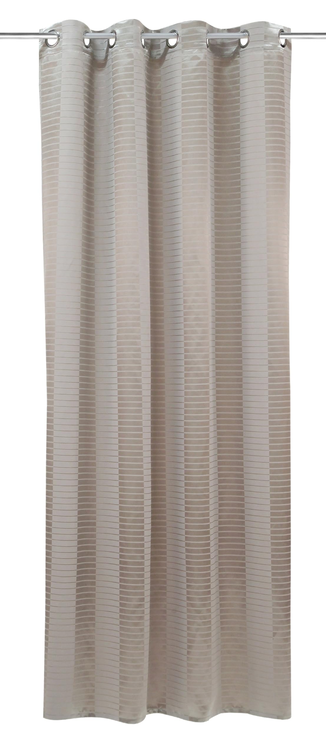 Gardinia Eyelet Curtains Dimout Stripes Beige 135 x 245 cm