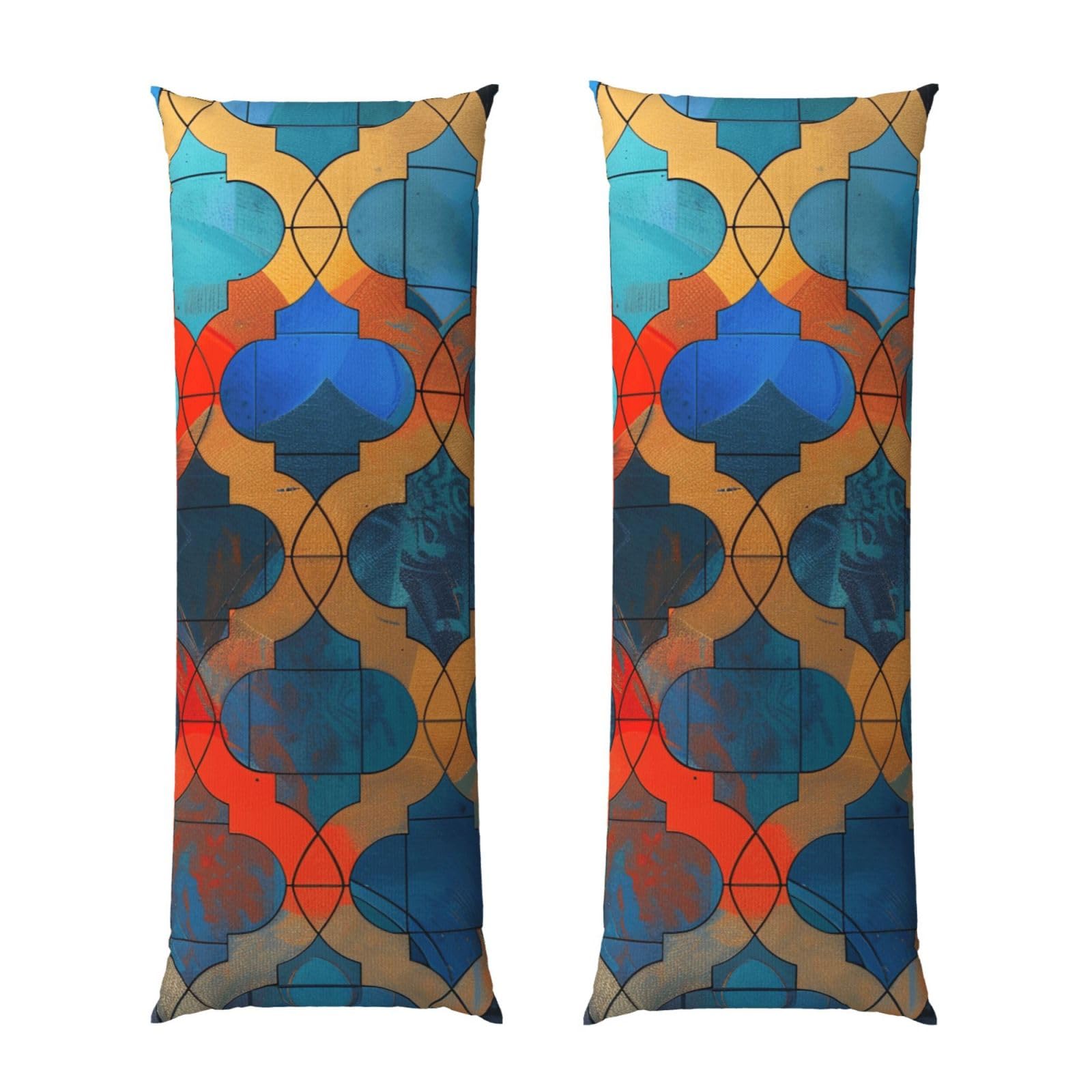 Body Pillow Cover 20x54 Inch, Lattice Print Long Lumbar Pillow Case with Zipper Long Body Pillowcase Decorative for Bed Sofa Bedroom