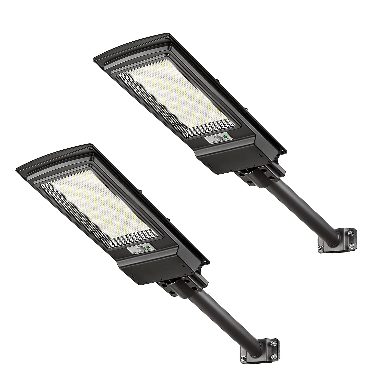 Solar Street Light 600W, KingHe 2 Pack Outdoor Solar Powered Lighting with Motion Sensor Remote Control IP65 Waterproof 18000mAH Capacity Battery for Parking Lot, Garden, Patio, Stadium, YT200-1