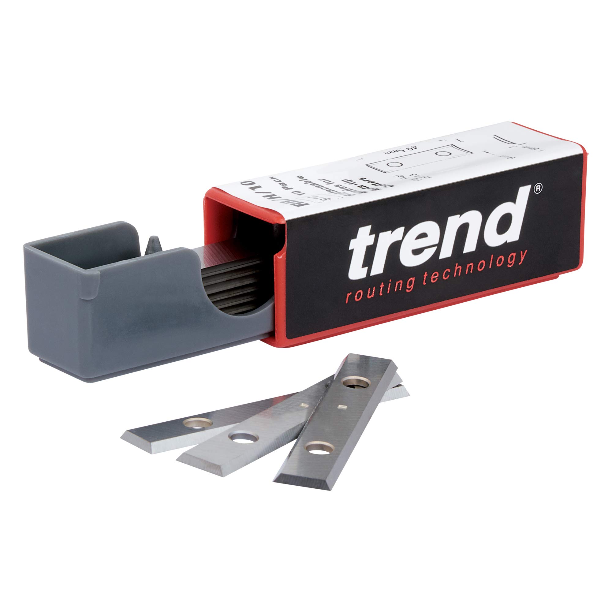Trend Professional Rota-Tip Replacement Blades, 49.5Mm Length, 9.0Mm Width, 1.5Mm Thickness, Pack Of 10, Rb/H/10