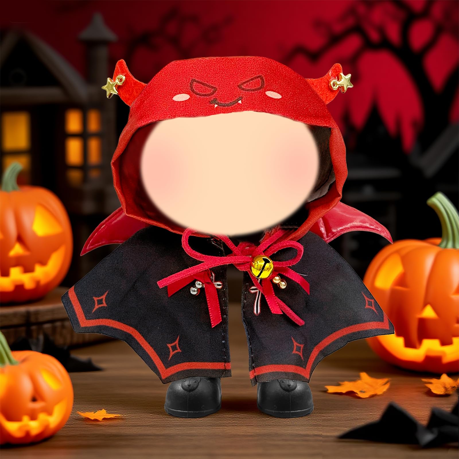 Vestiti Per Bambole Da 17 Cm - Set Halloween Con Mantello Ali, Borsa Zucca E Scarpe, In Cotone, Lavabile