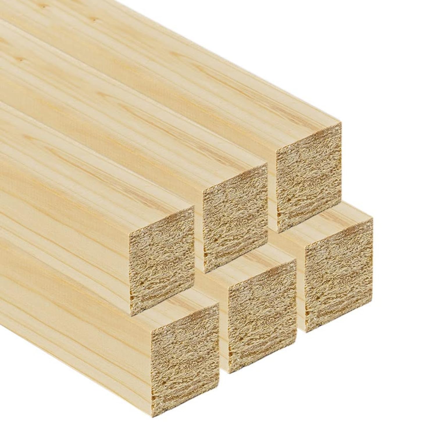 TWE Listelli Legno Massello Abete x 2 metri Piallati su Quattro Lati con Smusso su Spigoli Made in Italy Confezione da 6 pz (30x30) mm