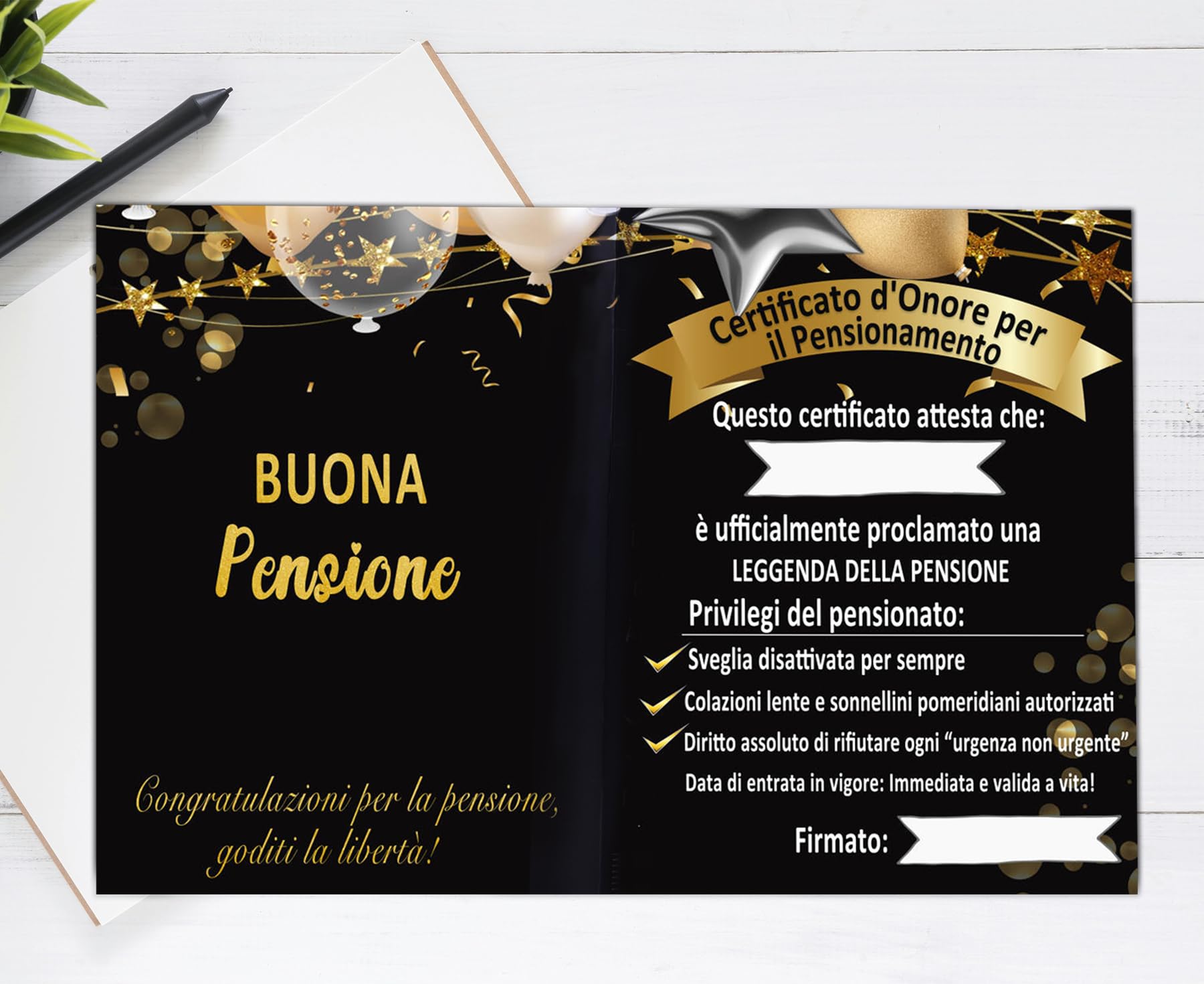 Minkocards Biglietto di auguri di addio per pensione pensione pensione con busta, formato XXL, formato A4, divertente biglietto pieghevole per collega, nonna, mamma, capo addio