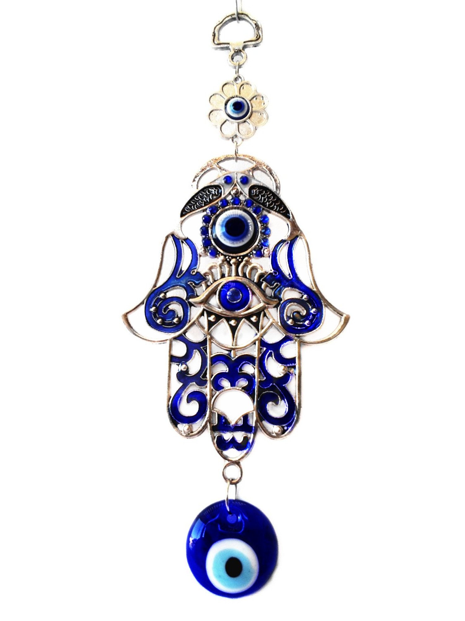 Betterdecor Blue Evil Eye and Hamsa Hand Hanging Ornament (With a Pounch)-023