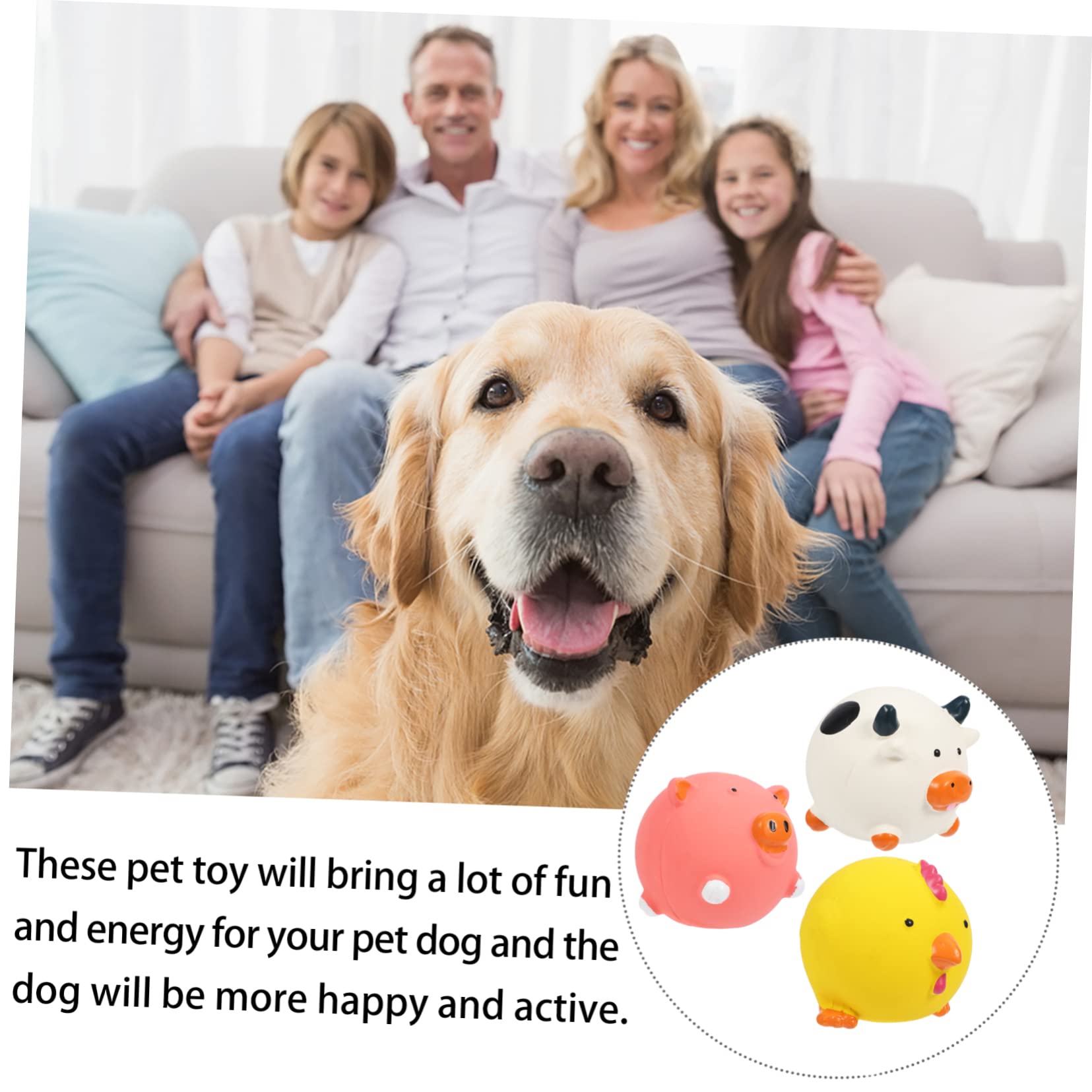 INOOMP 9stücke Teiliges Interaktives Latex Spielzeugset Für Hunde Quietschende Tierfiguren Schwein Huhn Kuh Kauspielzeug Zahnpflege Und Spielspaß Für Haustiere
