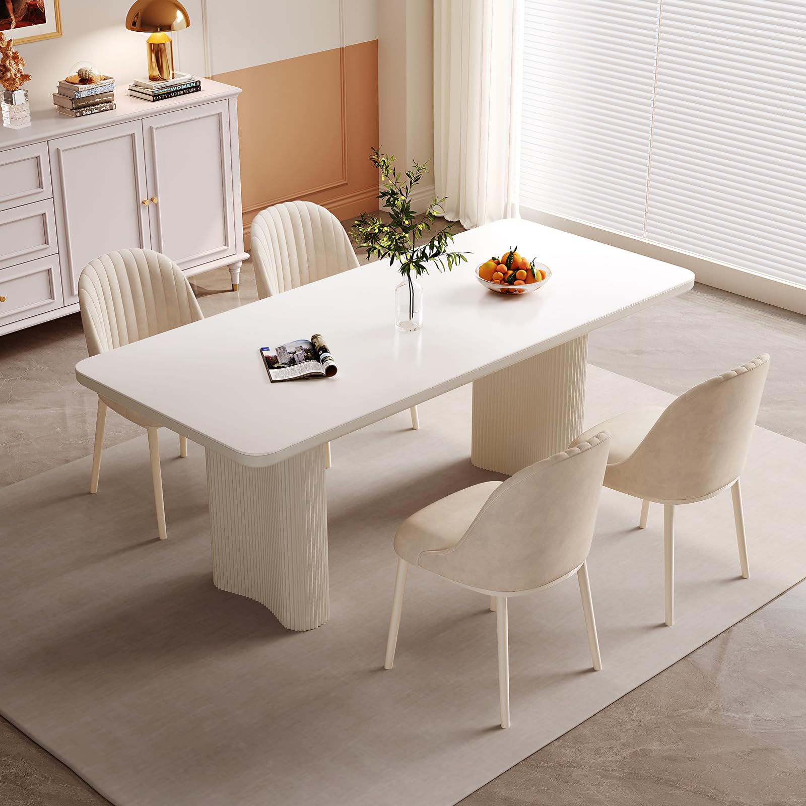 Buy GraceNook 71" White Dining Table with Chairs Set for 2,4 and 6
