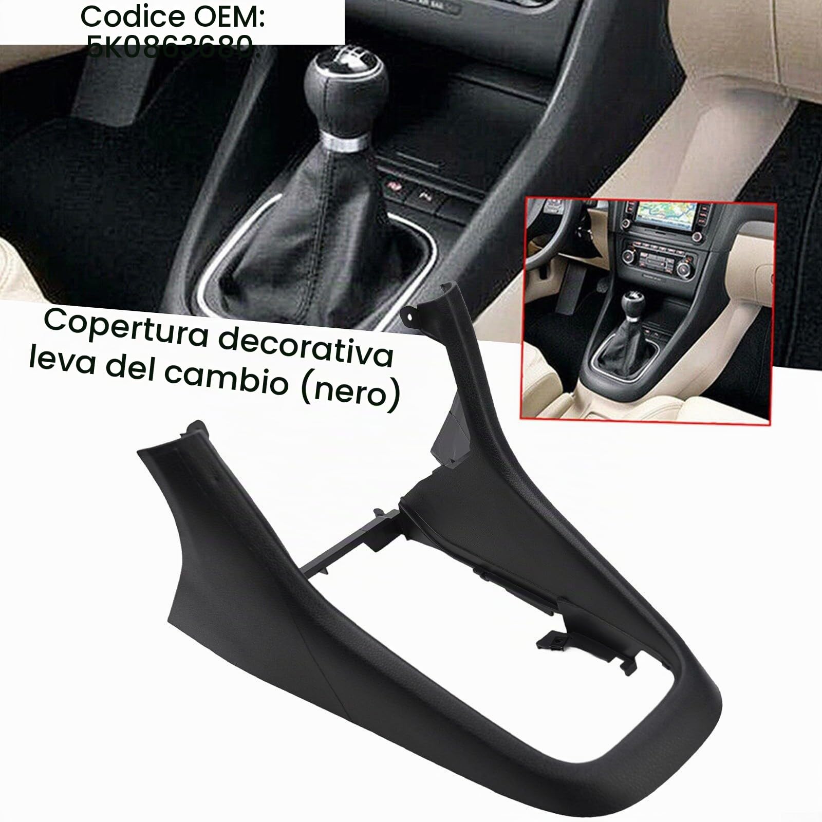 Per Golf 6 MK6 Telaio Console Centrale Trim Copertura Pannello Cambio Facile Da Installare E Pratico ABS Plastica Trim Panel Accessorio