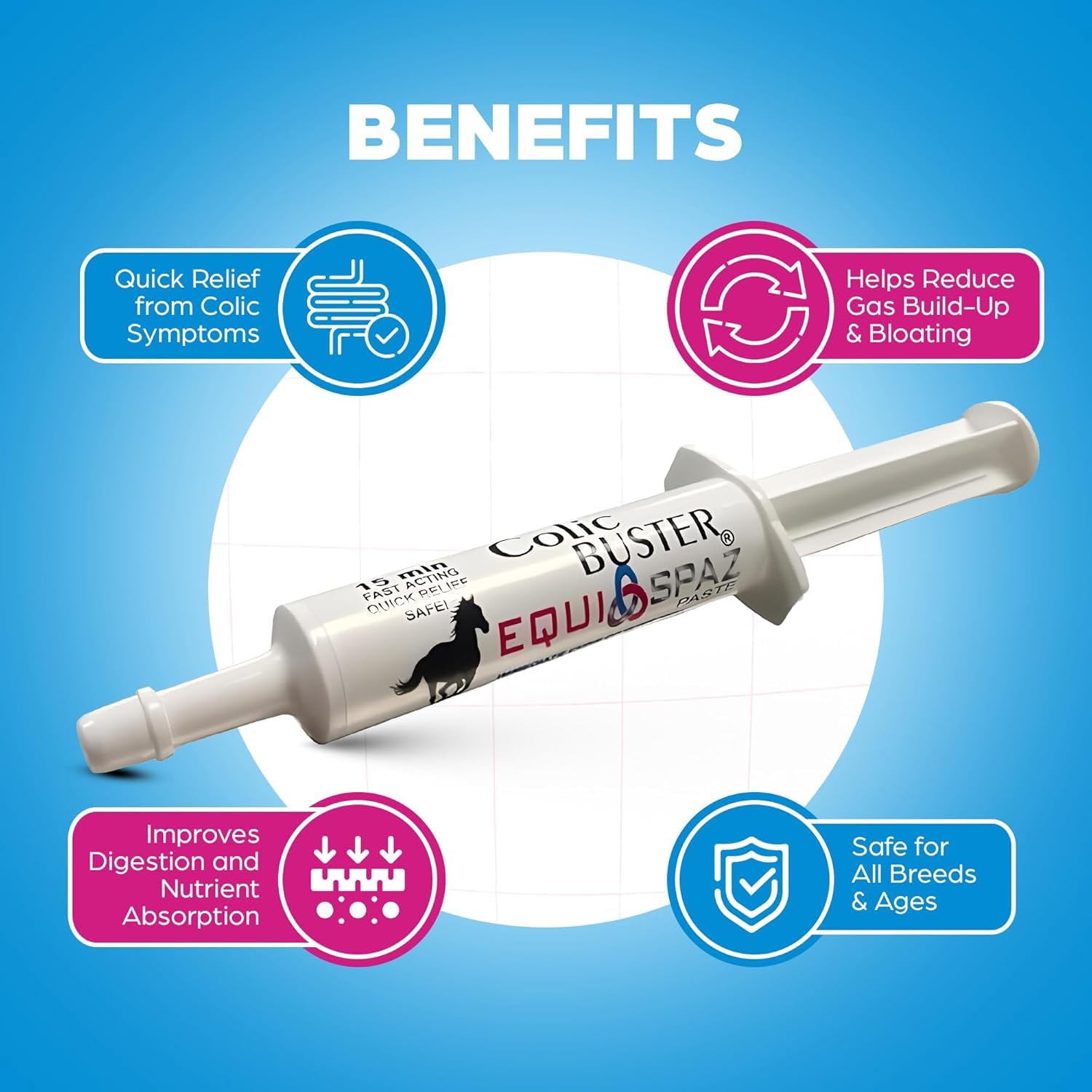 Fast Acting Horse Colic Relief – 15 Minute Natural Gas & Spasmodic Support – Oral Equine Digestive Comfort Syringe – Safe for Pregnant Mares – Essential Barn First Aid — Amazon image 2