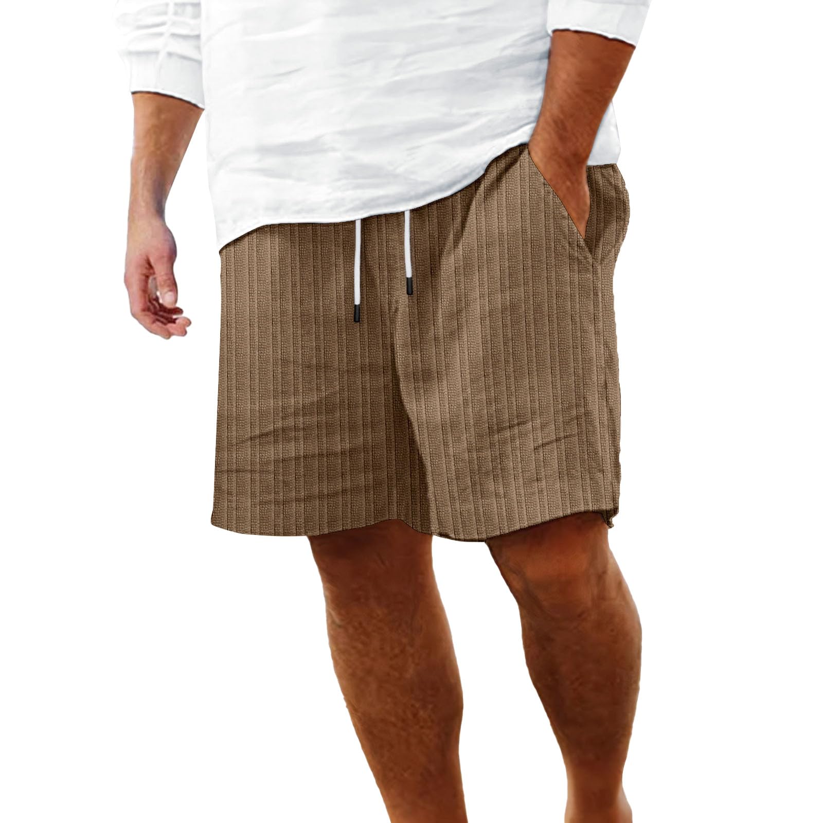 Workout Shorts for Men Fashionable Casual Shorts Solid and Men's Pants Plaid Shorts Men Cargo Stretch Shorts Cargo 3X-Large B-brown