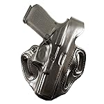 DeSantis Thumb Break Scabbard OWB Holster - Leather, Right Hand Draw, Compatible With GLOCK 19, 19 GEN 5, 19X 23, 32, 45 (With or Without Reflex Sights) - Black