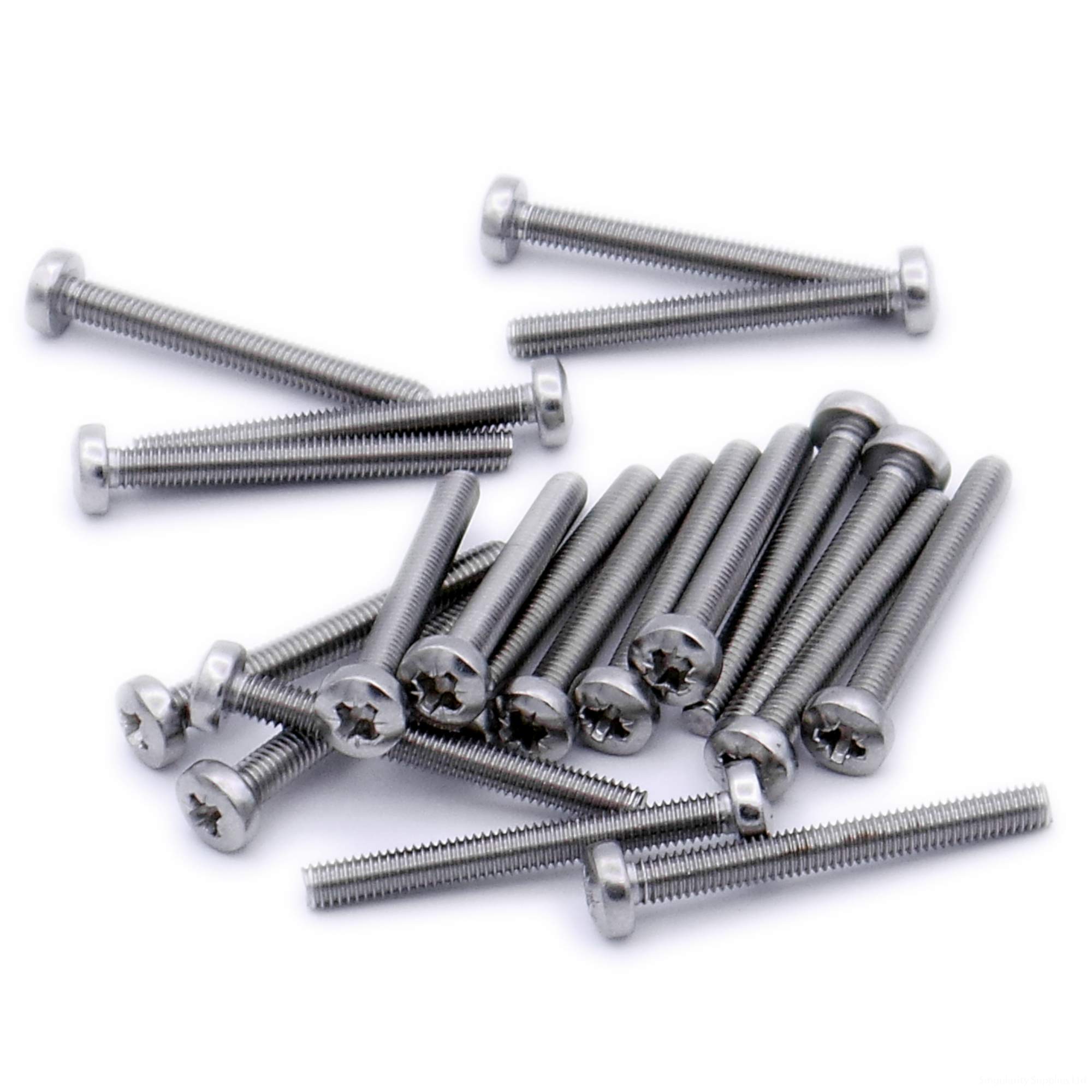 Singularity Supplies Silver M4 (4Mm X 10Mm) Pozi Pan Machine Screw (Bolt) - Stainless Steel (A2) (Pack Of 20)