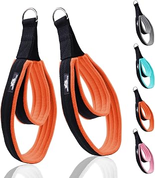 Pilates Double Loop Straps for Reformer, Thickened D-Ring Handle Fitness Straps, 2 Lengths Multicolor Yoga Accessories for Home Workout