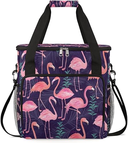 Cafetera de hojas de flamenco tropical, bolsa de transporte para Keurig K-Mini o K-Mini Plus K-Cup Pods almacenamiento portátil cafetera bolsa de