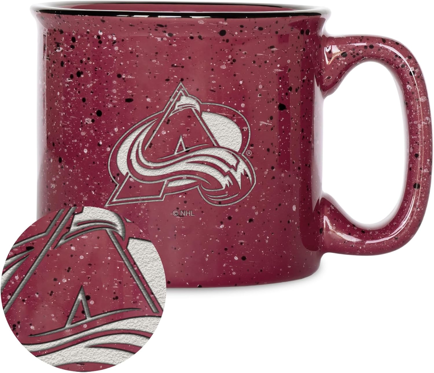 Rico Industries NHL Hockey Speckle 12oz Laser Engraved Campfire Mug