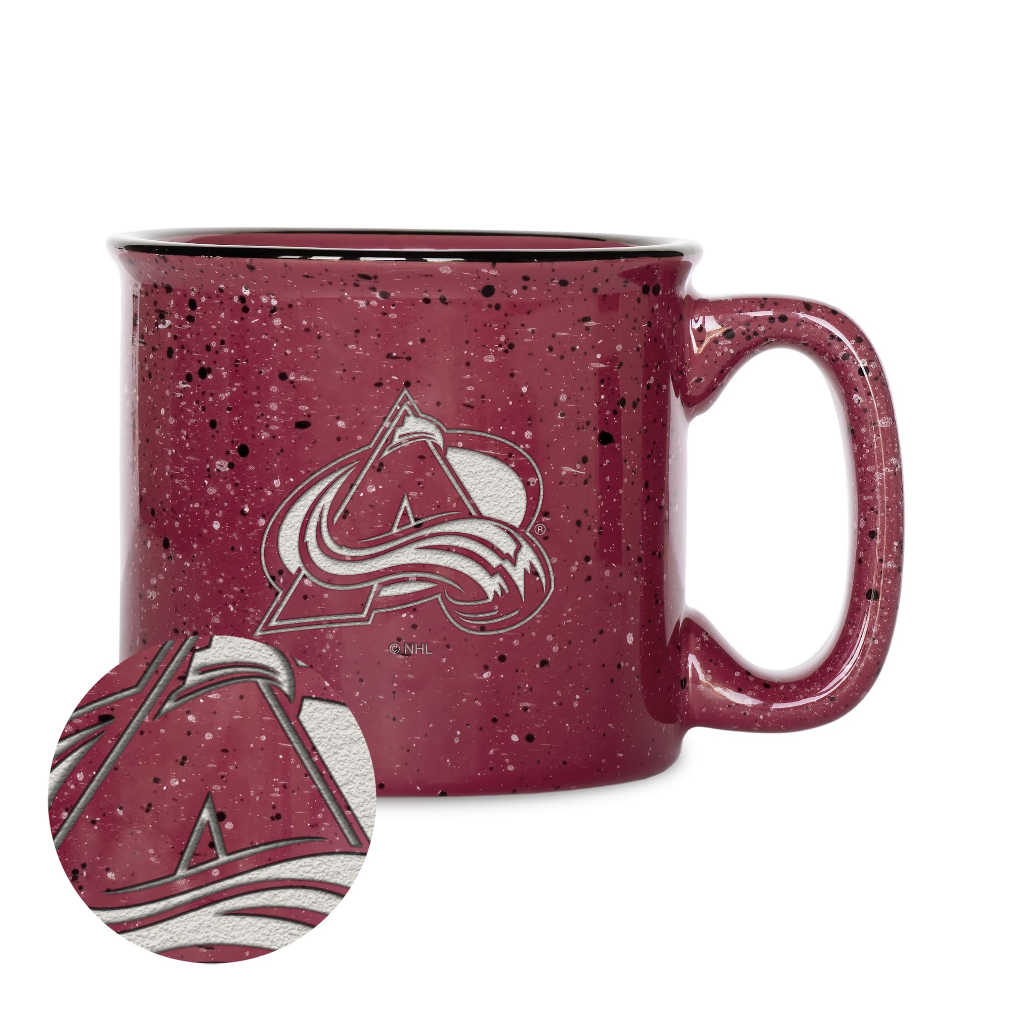 Rico Industries NHL Hockey Speckle 12oz Laser Engraved Campfire Mug