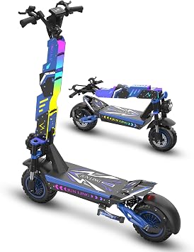 JL80 Off-Road Electric Scooter for Adults, 6000W Dual Motor, 60V 30Ah, Up to 43 MPH, 50 Miles Long Range, 12" Pneumatic Tires, Foldable Commuter E-Scooter