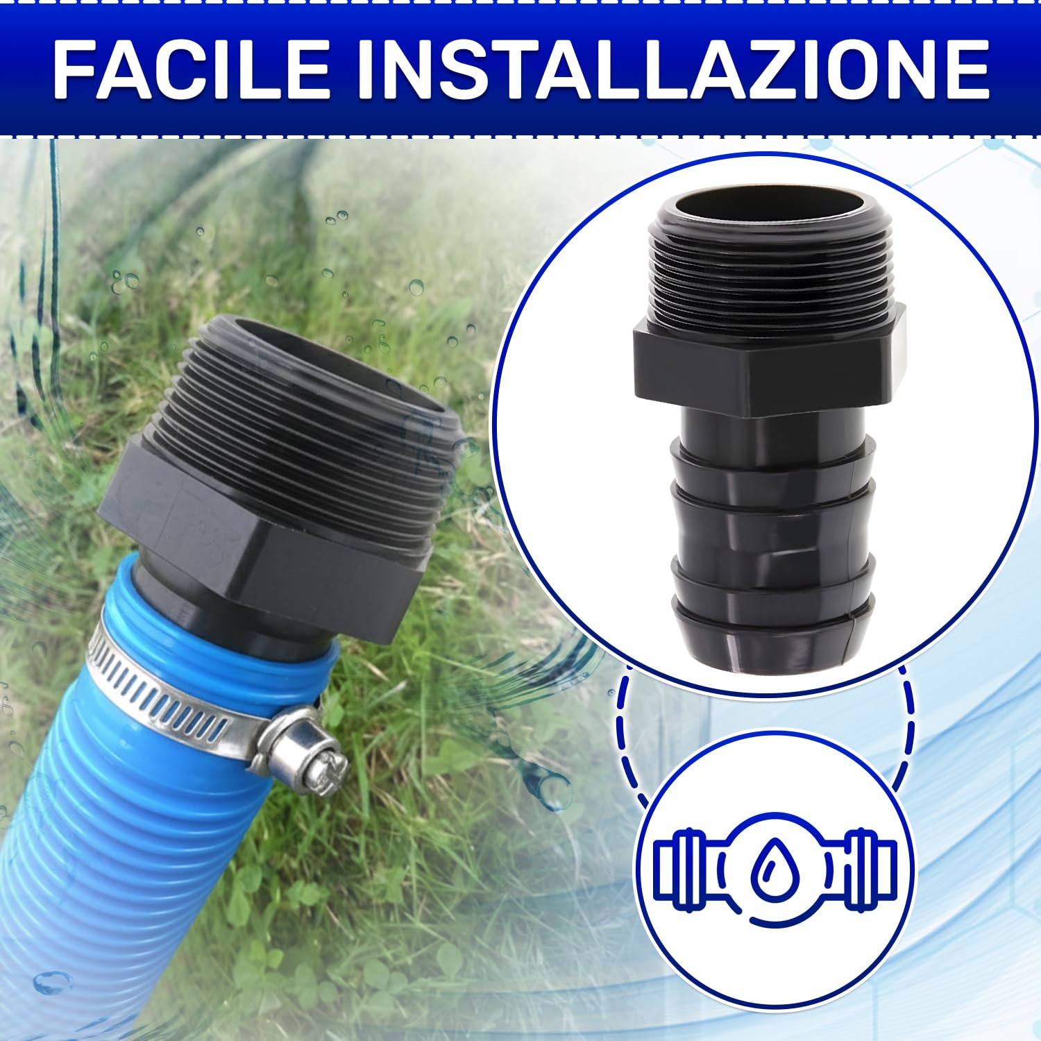 Adattatore Per Pompa Per Tubo Da Giardino 33,3 Mm Filettatura Maschio 333 Mm 86402921 - Foto 5