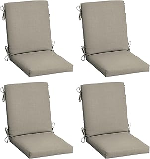 Arden 4-Pack earthFIBER Outdoor Patio Dining Chair Cushion, 20x44, Rain-...