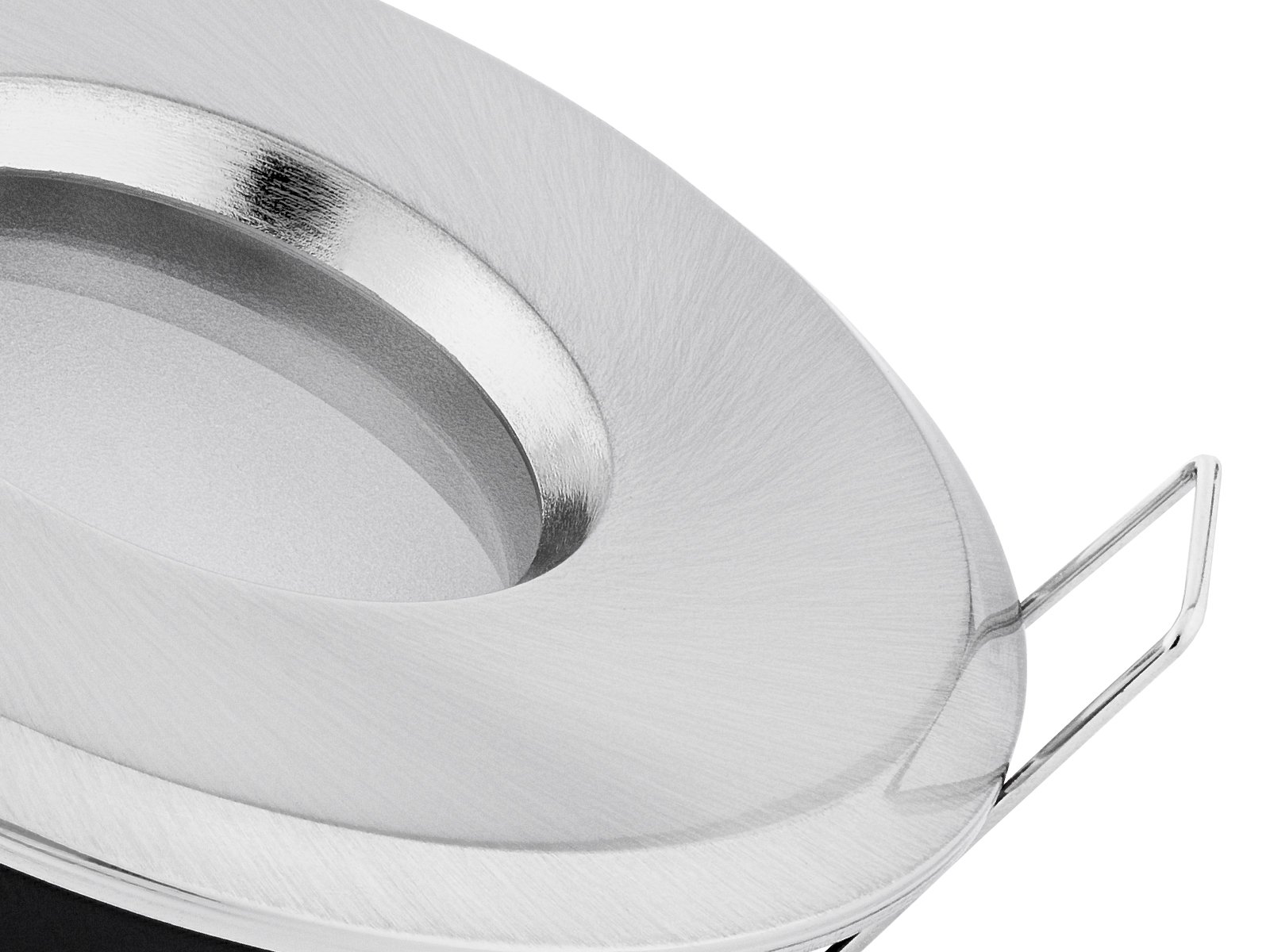 linovum Einbaustrahler 10er Set inkl. LED Modul 4W warmweiß - Spots in rund Alu gebürstet mit IP65 Wasserschutz für Bad